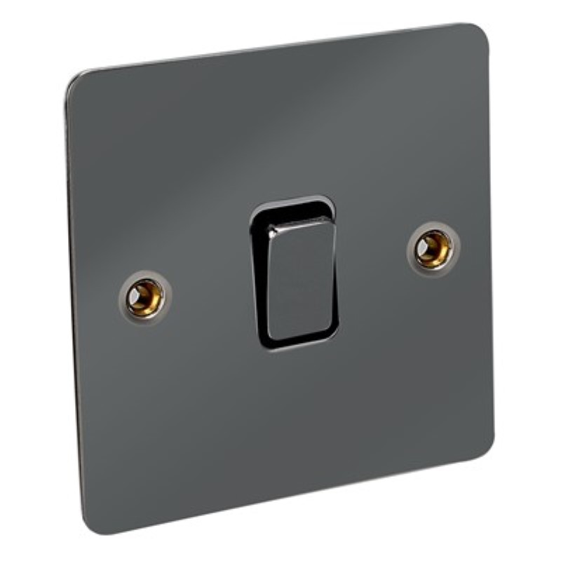 Flat Plate 10Amp 1 Gang 1 Way Switch *Black Nickel ** - Click Image to Close